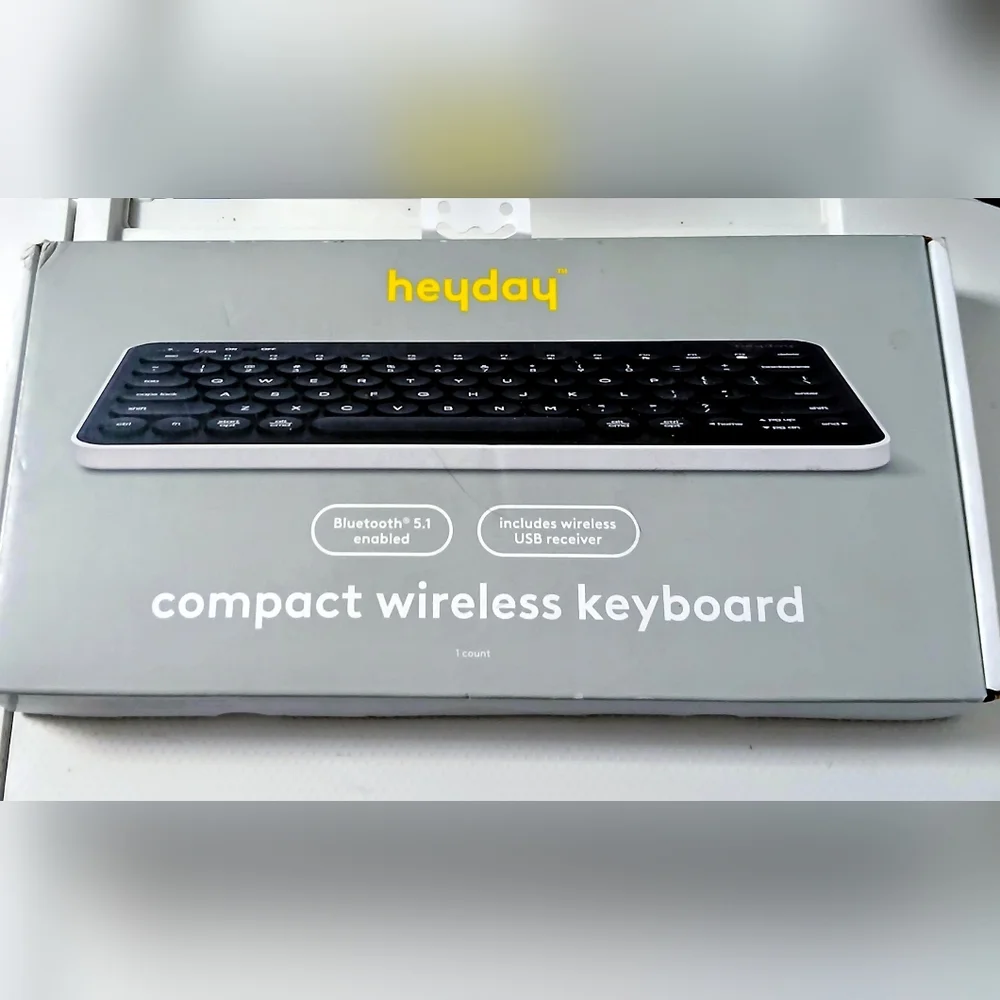 Heyday Gray and Black Compact Wireless Keyboard